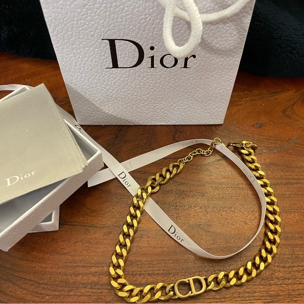 Dior CD Danseuse Étoile Choker, Vintage Gold